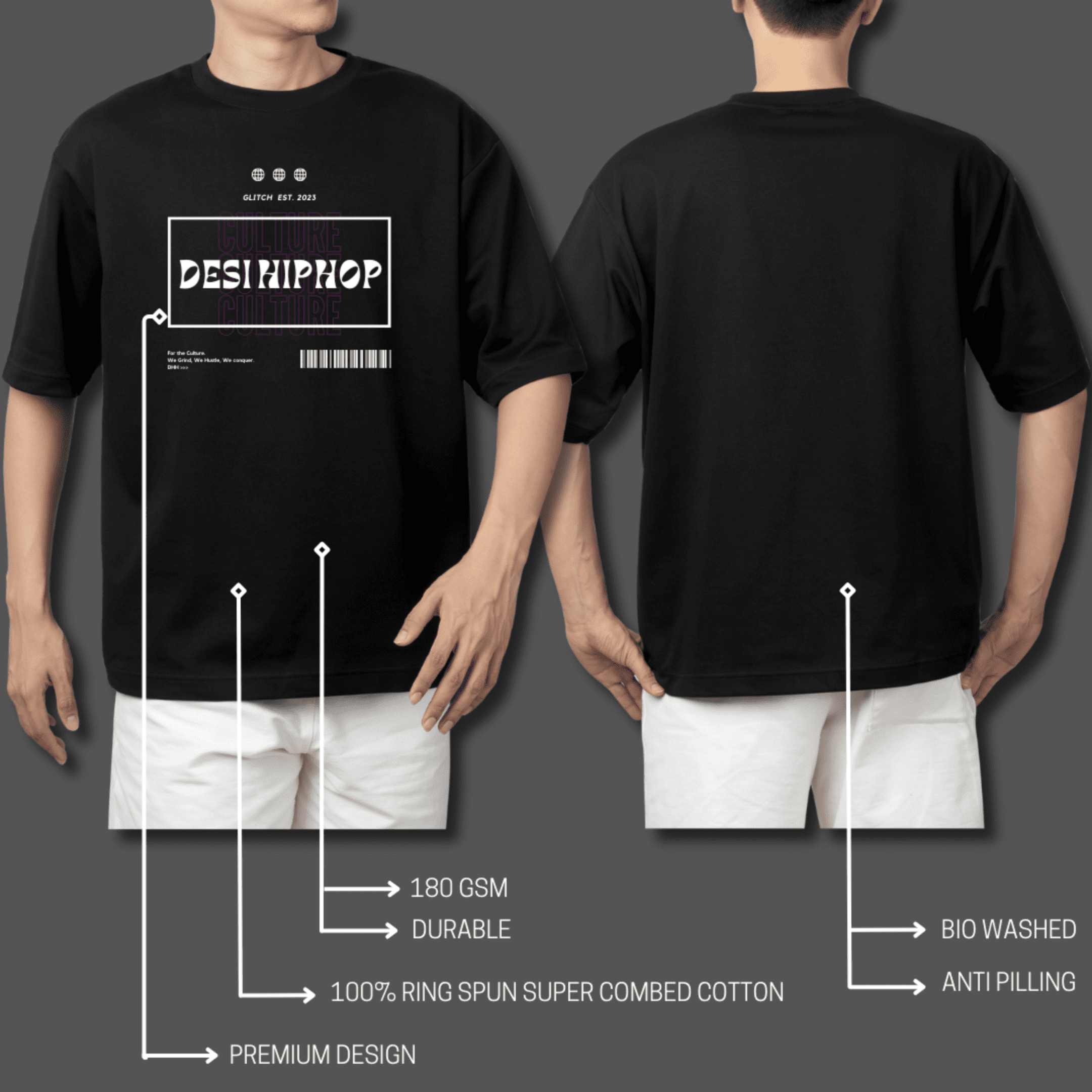 Desi HipHop Oversized Tshirt - Glitch Stores India