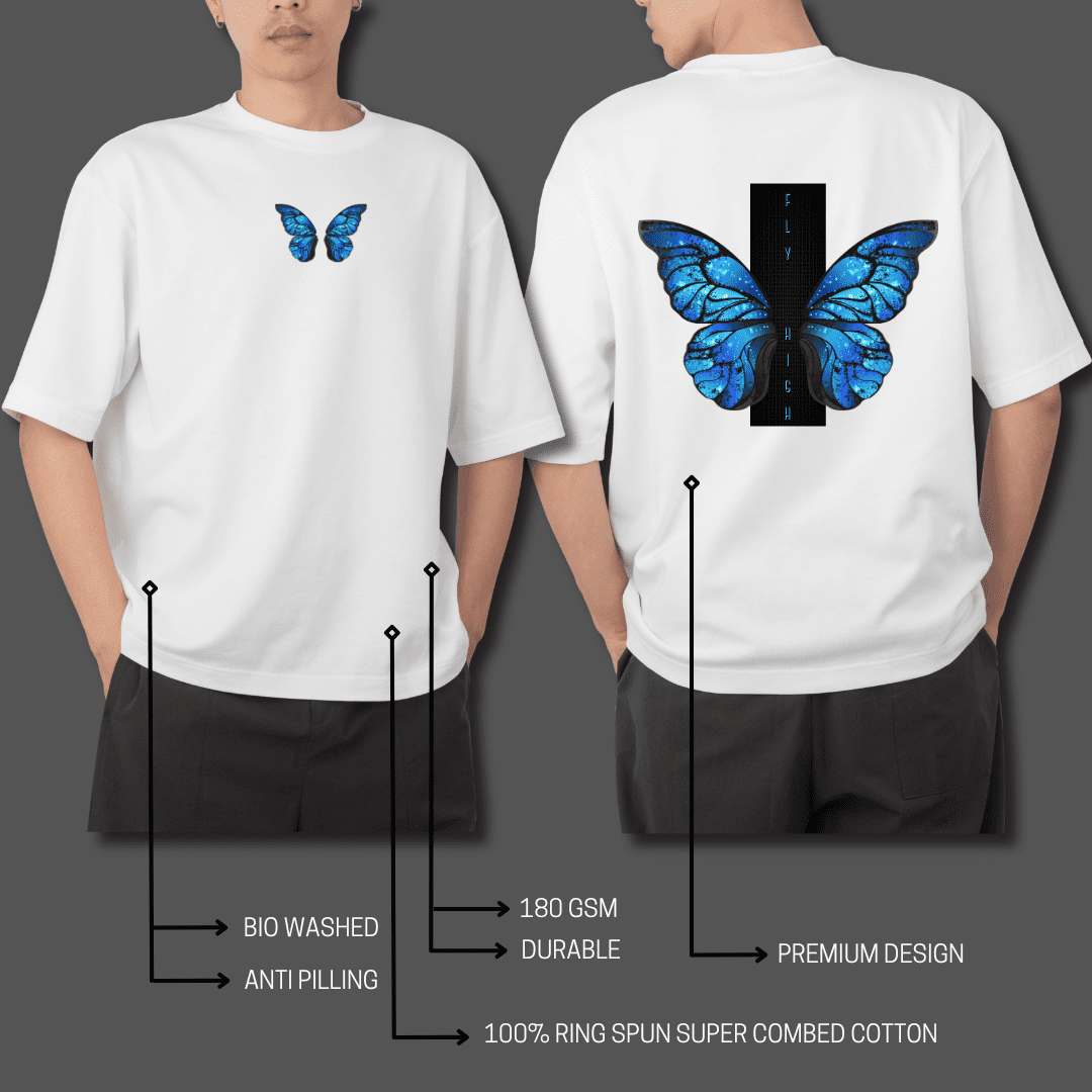 Fly High Oversized Tshirt - Glitch Stores India