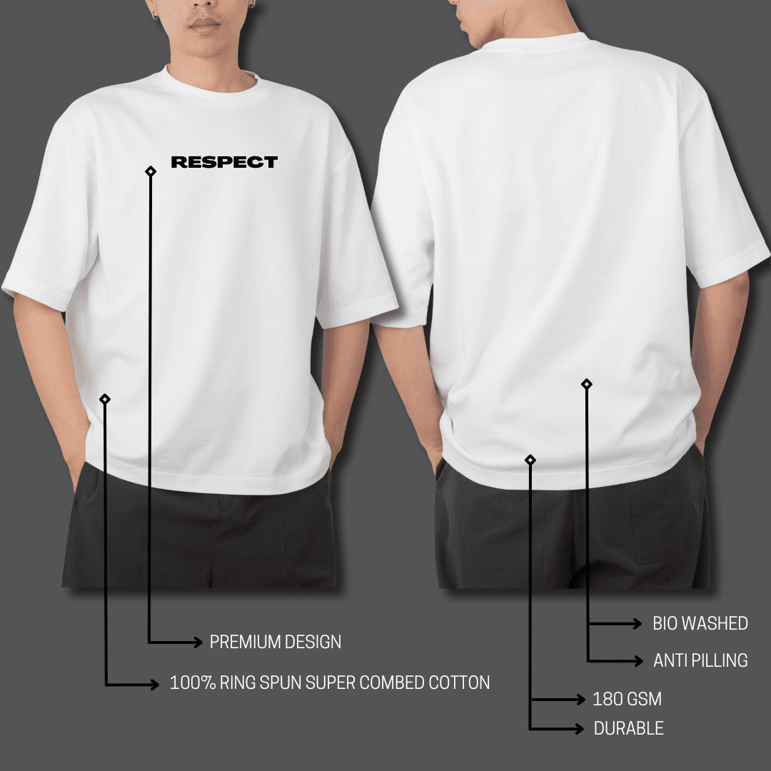 Respect Oversized Tshirt - Glitch Stores India